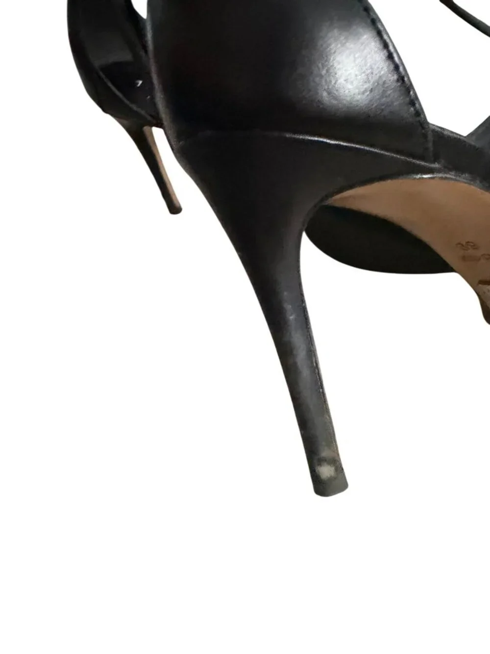 MICHAEL KORS COLLECTION Black Leather Laceup Sandals Heels Size 39 / US 9
